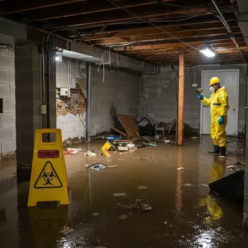 Flooded Basement Electrical Hazard in Belington, WV Property